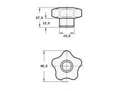 Knaufschraube M6x25 d=40mm